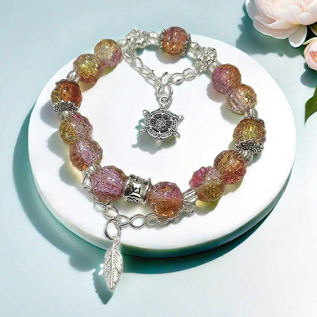 Jade Broken Glaze Feather Female Temperament Bracelets