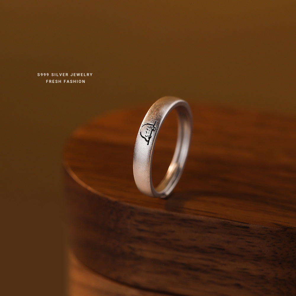 Sterling Sier Cute Refreshing Pure Simple Rings