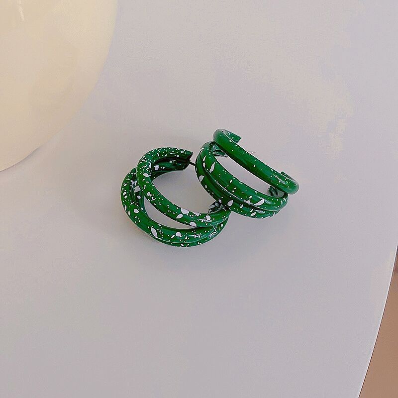 Needle Vintage Dark Green Series Korean Style Earrings