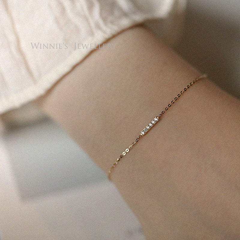 Women's Sier Gold Plated Zircon Inlaid Diamond Mini Bracelets