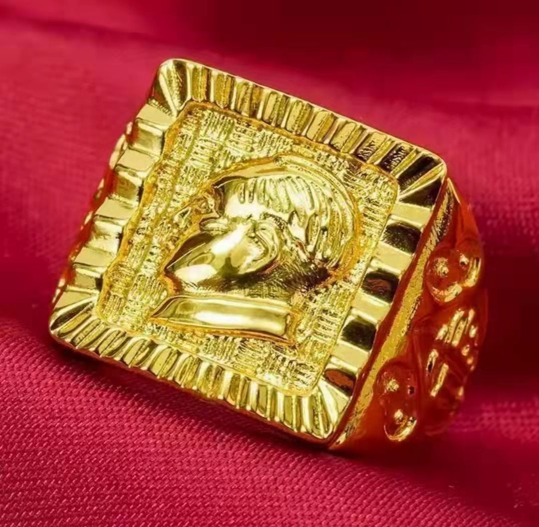 Men's Shop Style Pure Copper Gold-plated Stylish Rings