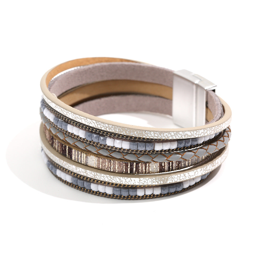 Bohemian Style Woven Magnetic Buckle Hand Strap Bracelets
