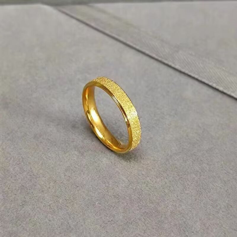 Titanium Steel Frosted Female Temperamental Minority Rings