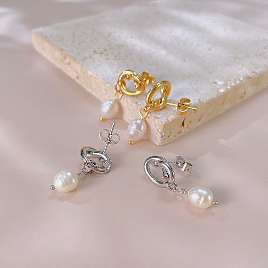 Luxury Temperament Natural Fresh Water Pearl Earrings