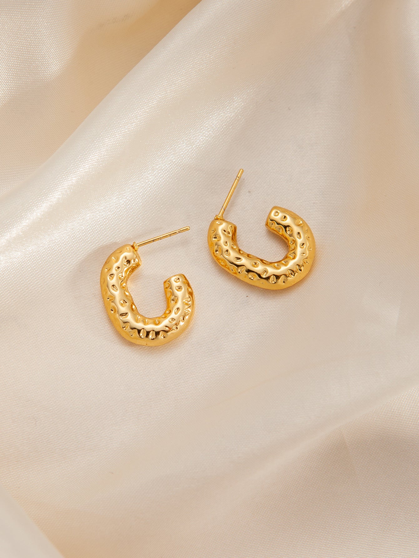 Stainless Steel Ginkgo Leaf Petals Golden Earrings
