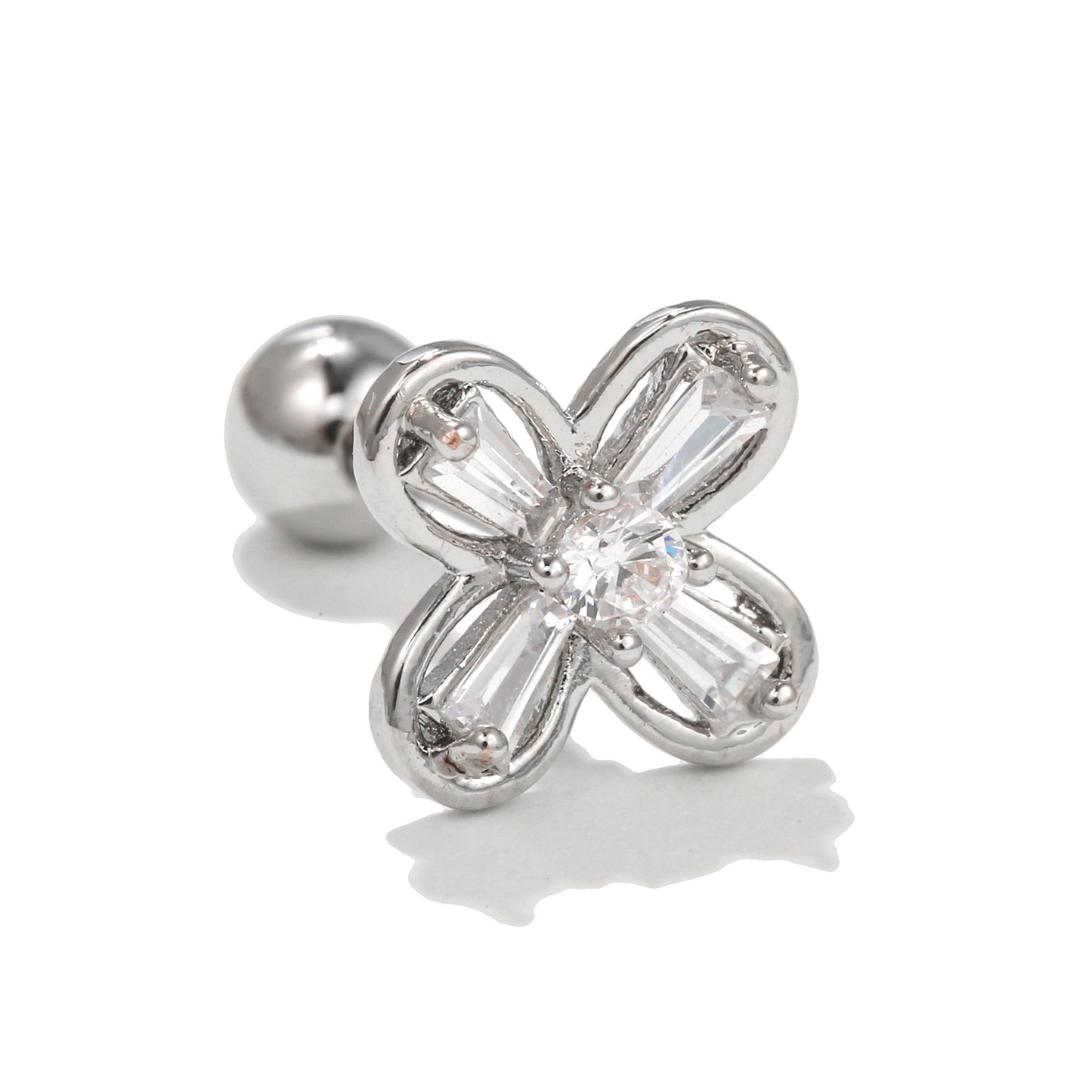 Women's Loving Heart Zircon Flower For Niche Design Ear Bone Earrings
