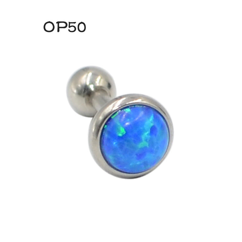 Steel Opal Puncture Fire Color Australian Earrings