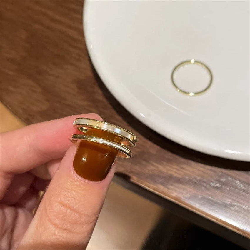 Sier Niche Gentle Natural Colored Gems Female Rings