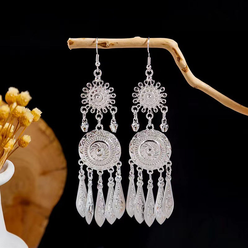 Chinese Style Retro National Miao Sier Earrings