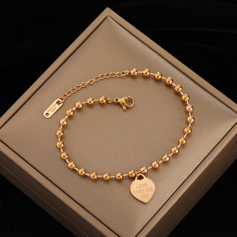 Titanium Steel No Fading Beads Chain Bracelets