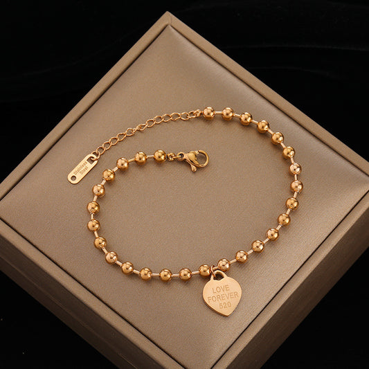 Titanium Steel No Fading Beads Chain Bracelets