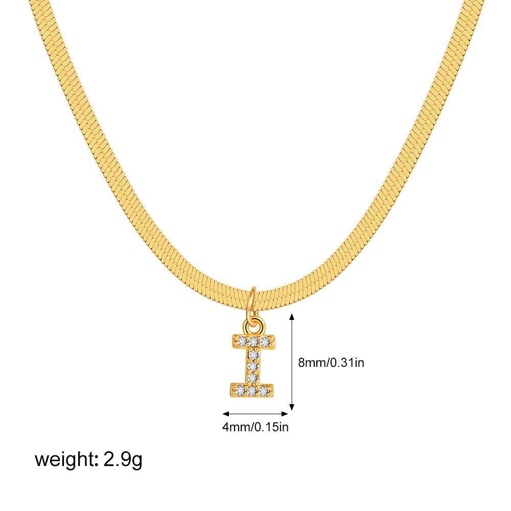 Stainless Steel Snake Bones Chain Letter Necklaces