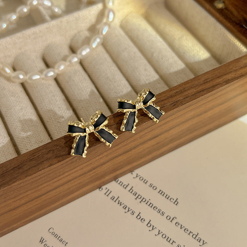 Women's French Style Bow For Niche Design Earrings