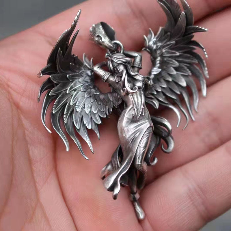Women's & Men's Evil Spirit Angel Vintage Sier Jewelry Necklaces