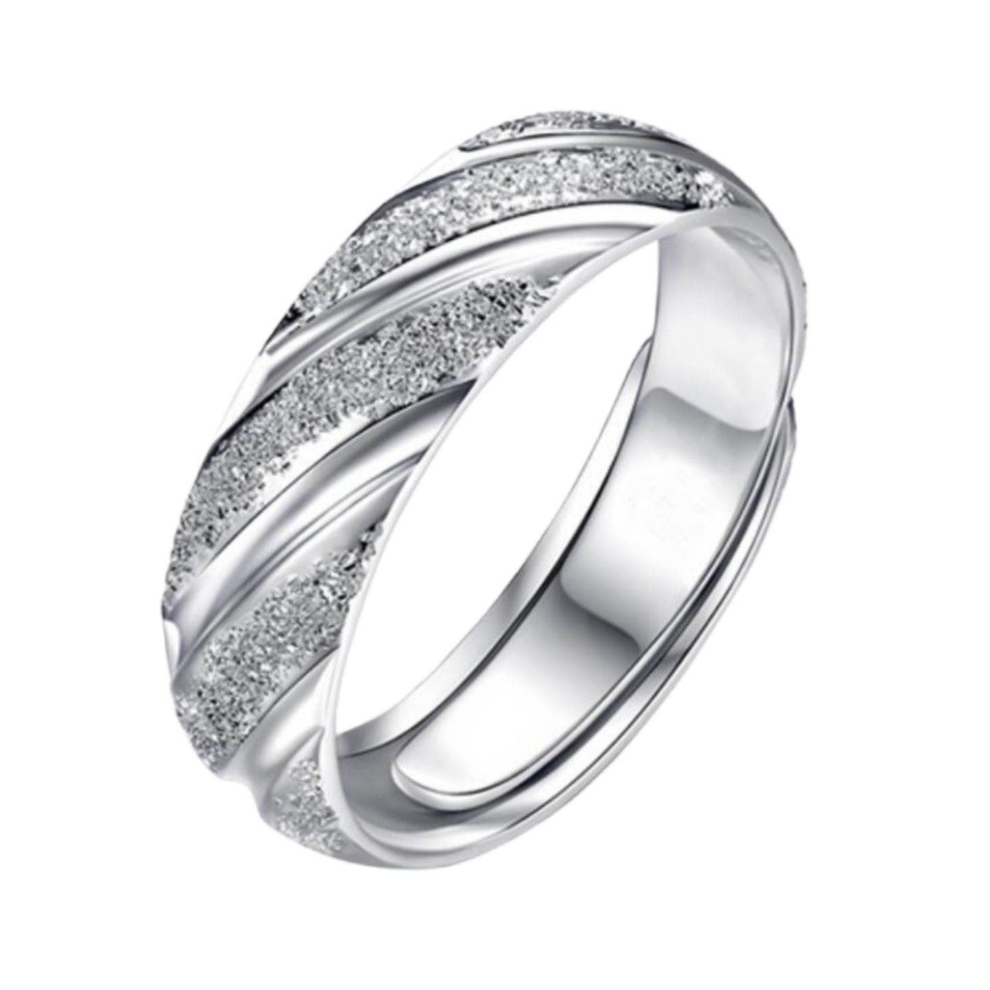 Men's Sand Meteor Shower Trendy Open Mobius Rings