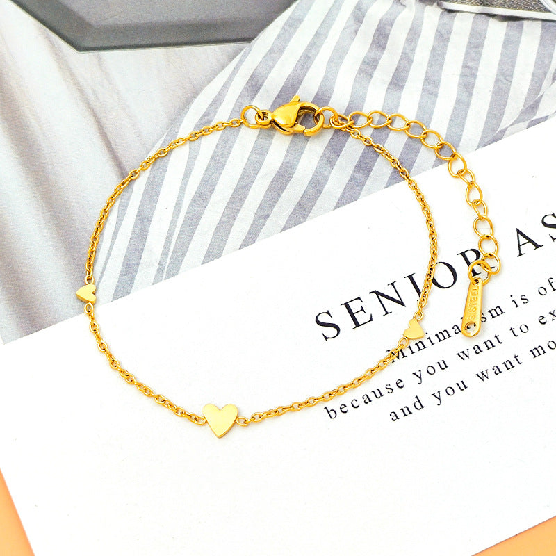 Heart Titanium Jewelry Steel Gold-plated Fashion Bracelets