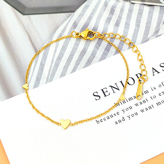 Heart Titanium Jewelry Steel Gold-plated Fashion Bracelets