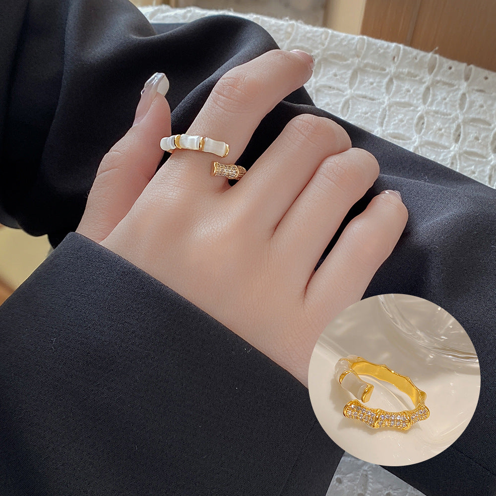 Style Simple Refined Zircon Female Niche Rings