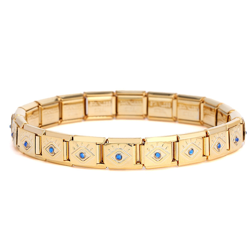 Fan-shaped Pink Peach Heart Single Stainless Bracelets