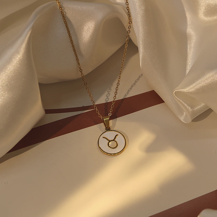 Women's Constellation White Sea Shell Stainless Steel Pendants