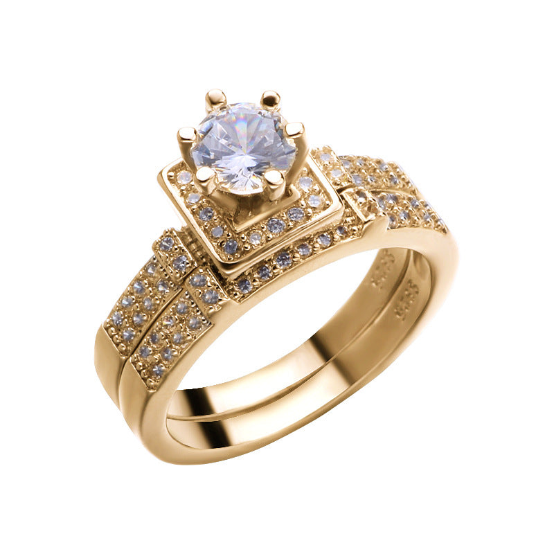 Artificial Zircon Eight Hearts Arrows Female Rings