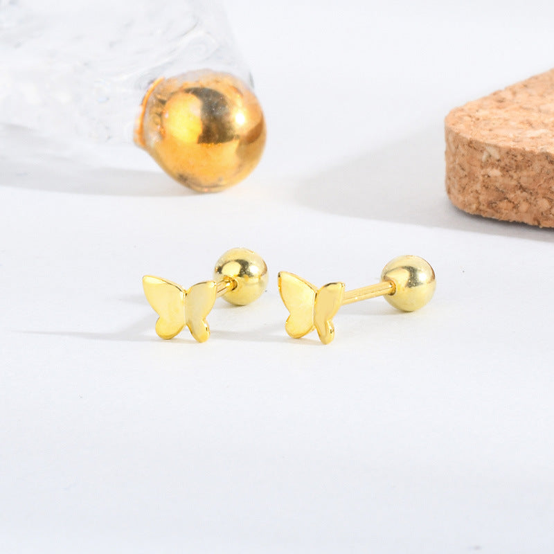 Butterfly Screw Kind Of White Fungus Earrings