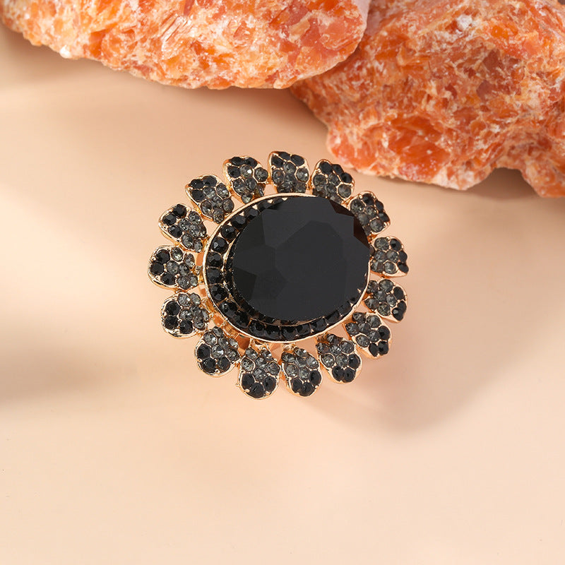 Luxury Crystal Glass Open Adjustable Fashion Rings