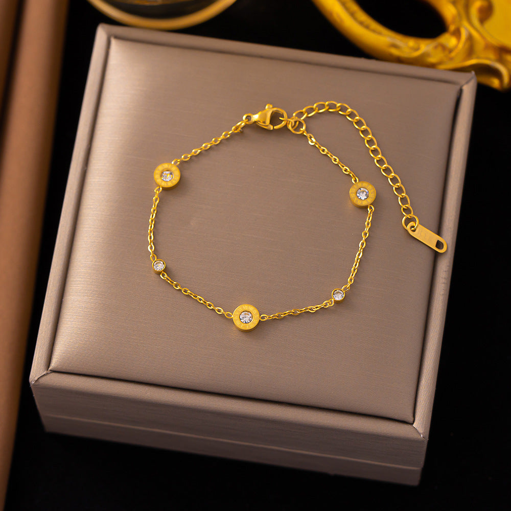 Women's Pearl Twist V-shaped Female Rainbow Diamond Bracelets