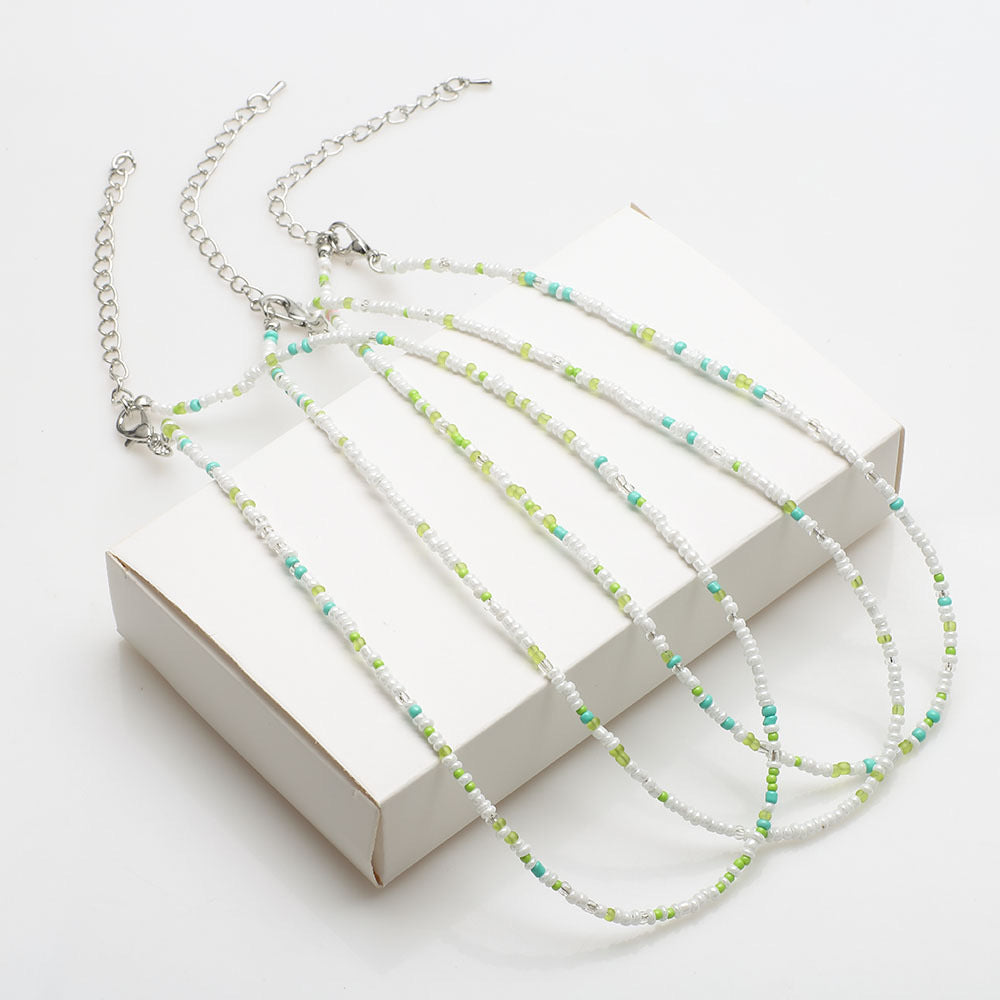 Women's Small Beads Beaded Girly Style Rainbow Necklaces