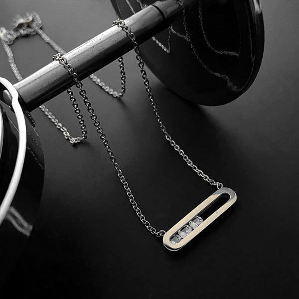 Women's No Fading Rectangular Flowing Zircon Clavicle Chain Gold Necklaces
