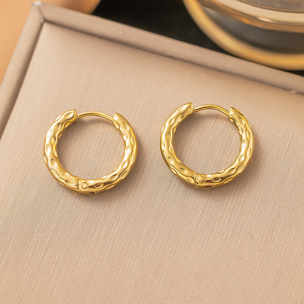 Women's Steel Round High-grade Mild Luxury Retro Stainless Earrings