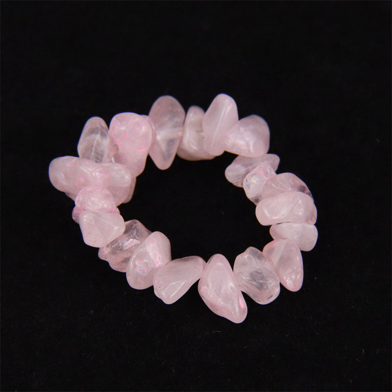 Personality Handmade Wear Natural Gravel Elastic Rings