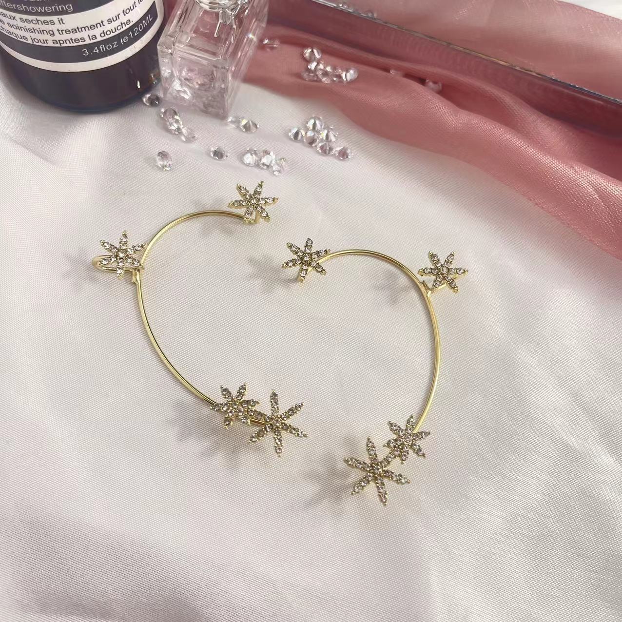 Fairy Flash Snowflake Ear Hanging Lin Earrings