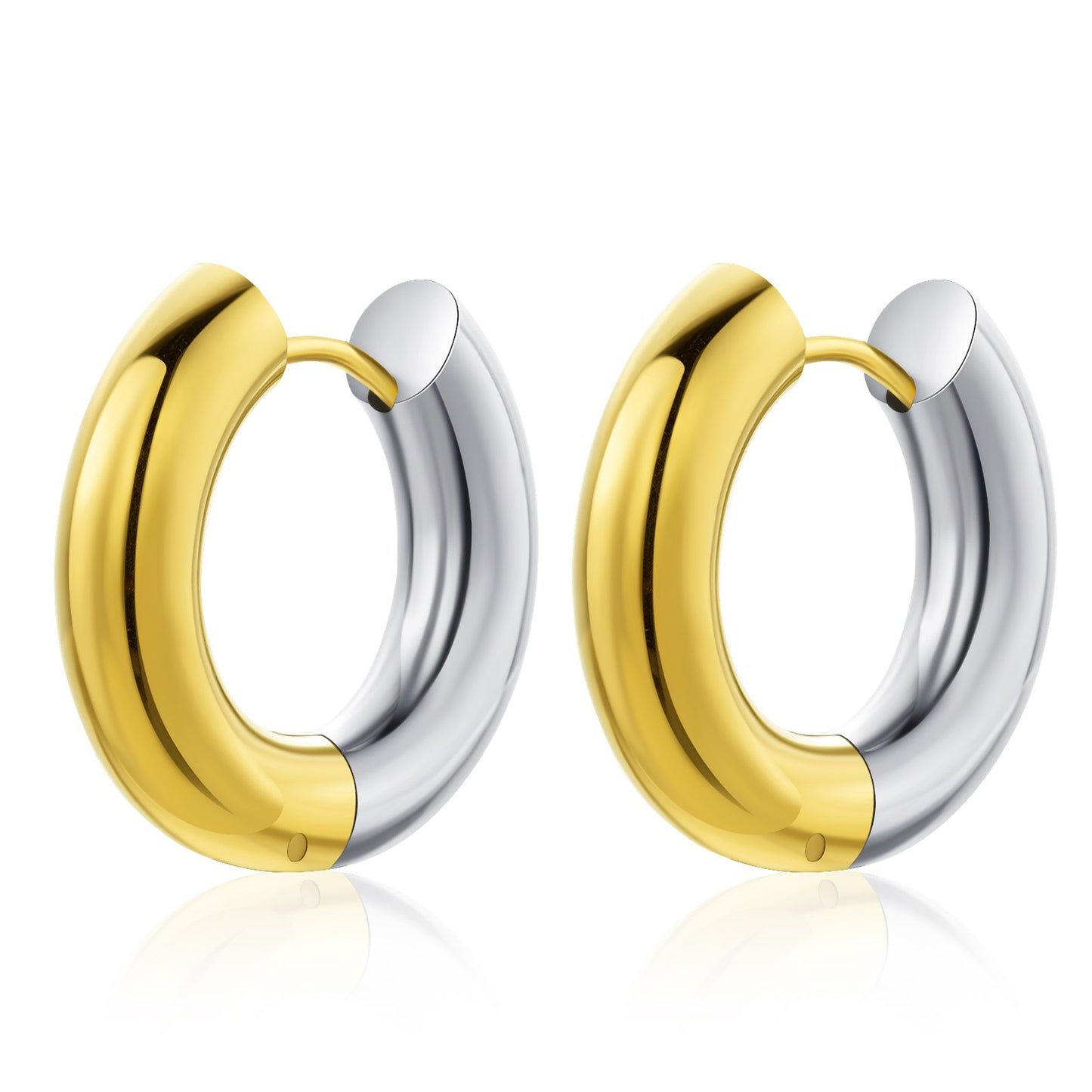 Round Light Luxury High-grade Titanium Steel Earrings