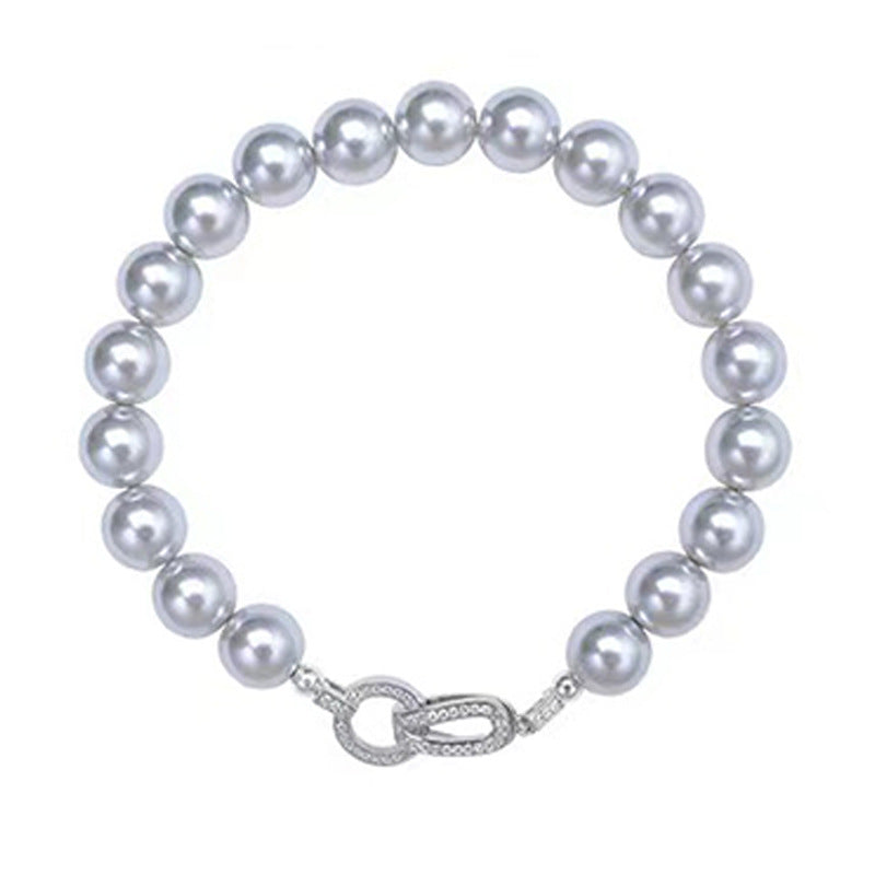 Women's Buckle Perfect Circle Polo Pearl Simple Bracelets