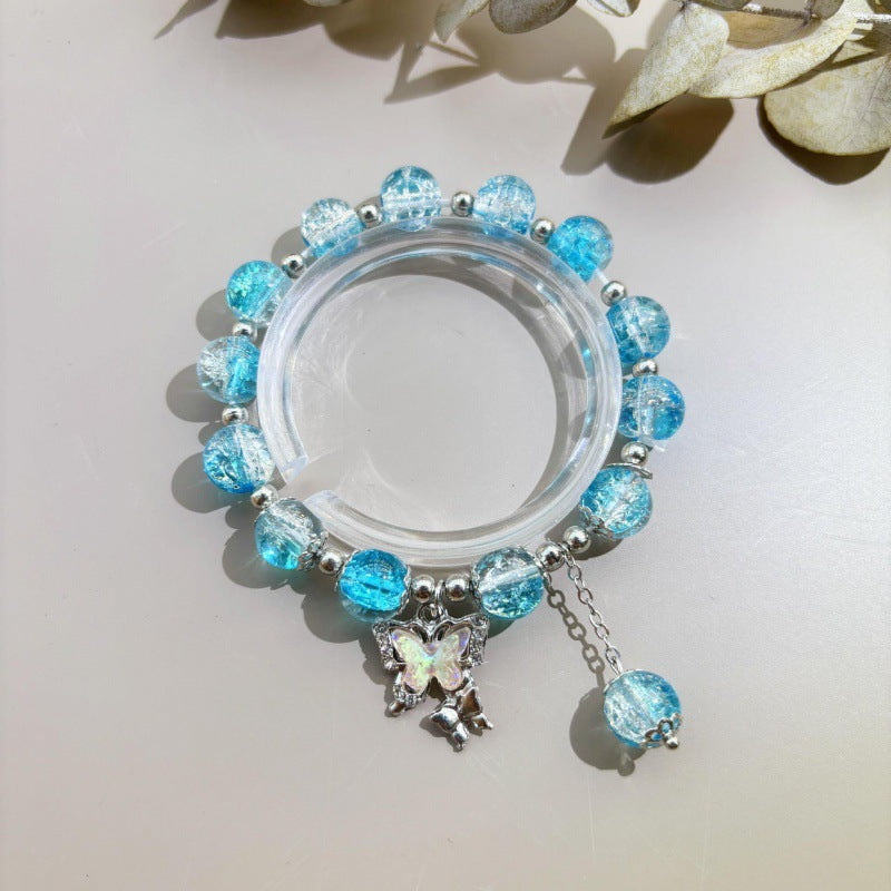 Beads Butterfly Sweet Glass Bead Elastic String Live Bracelets