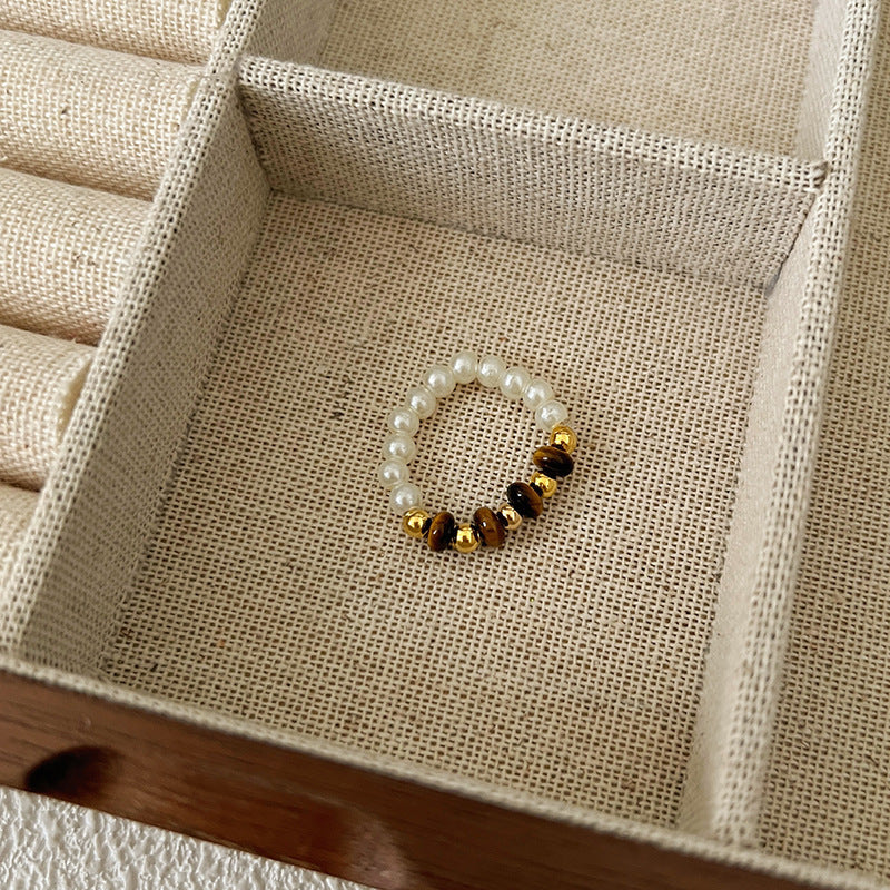 Beads Niche Design Advanced Finger Light Luxury Rings