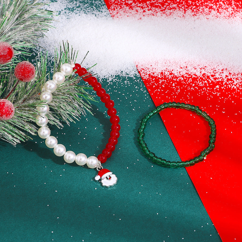 Jewelry Colorful Crystal String Beads Christmas Tree Bracelets