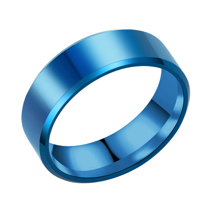 Titanium Steel Beveled Glossy Stainless Mirror Rings