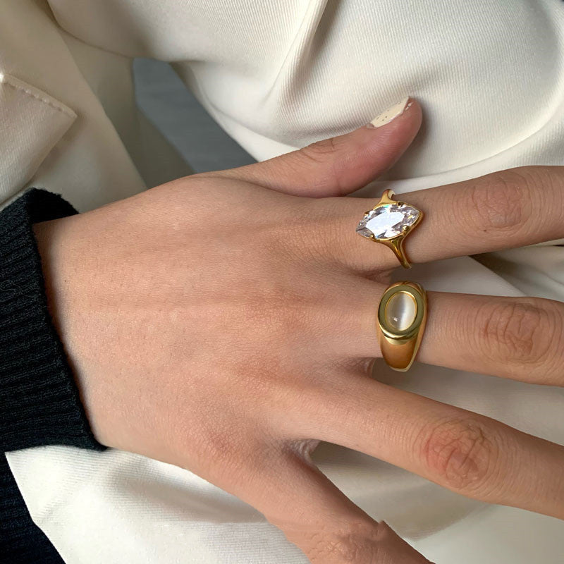 Gemstone Diamond Denier Light Luxury High-grade Rings