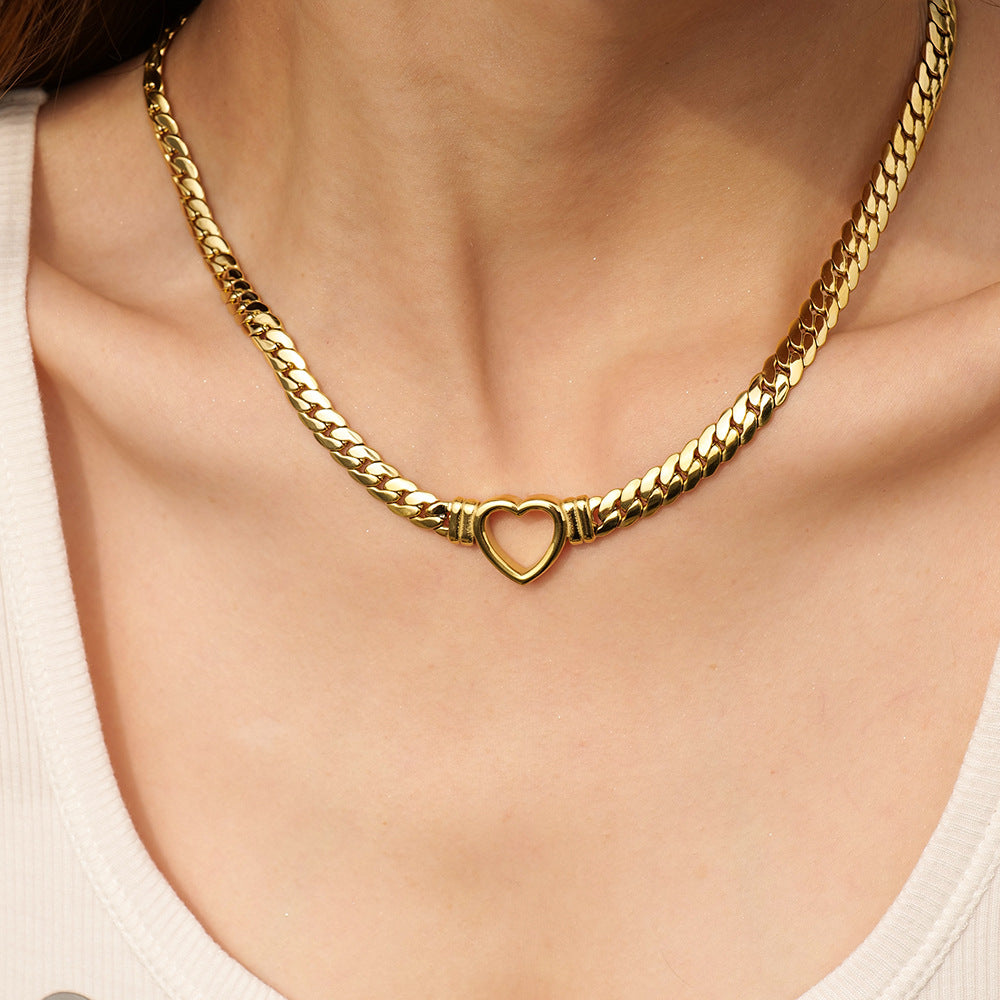 Hip Hop Gold Flat Cuban Link Chain Necklaces