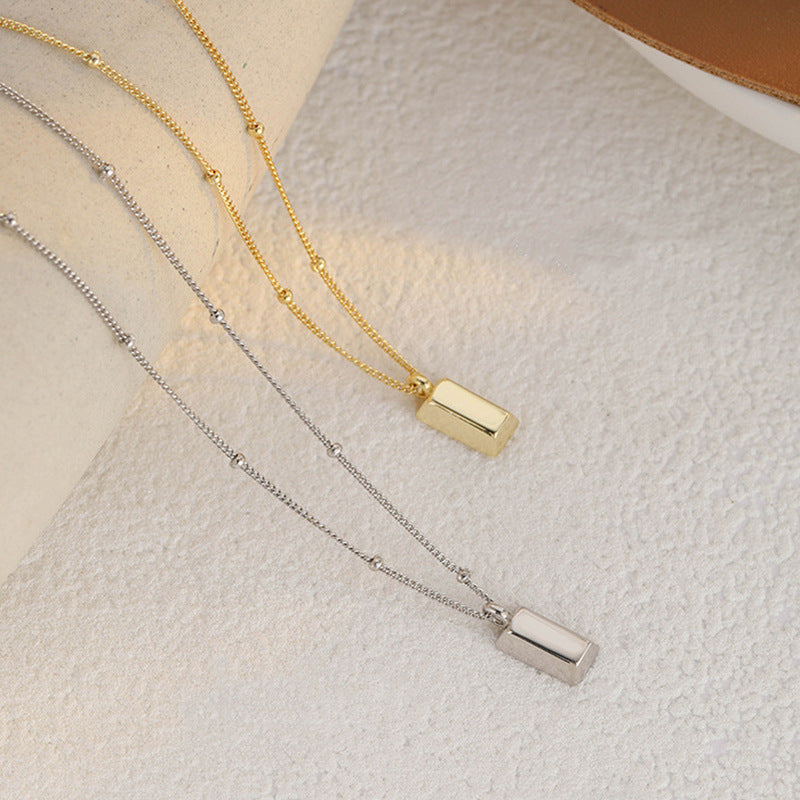 Women's Gold Bar High-grade Niche Design Light Luxury Brick Temperament Necklaces