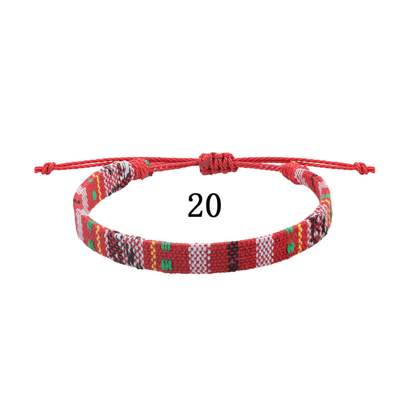 Style Cotton Linen Woven Fabric Carrying Bracelets