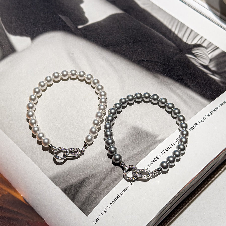 Women's Buckle Perfect Circle Polo Pearl Simple Bracelets