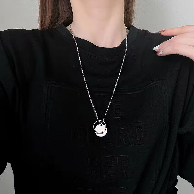 Women's Sweater Chain High-grade Long Pearl Titanium Necklaces