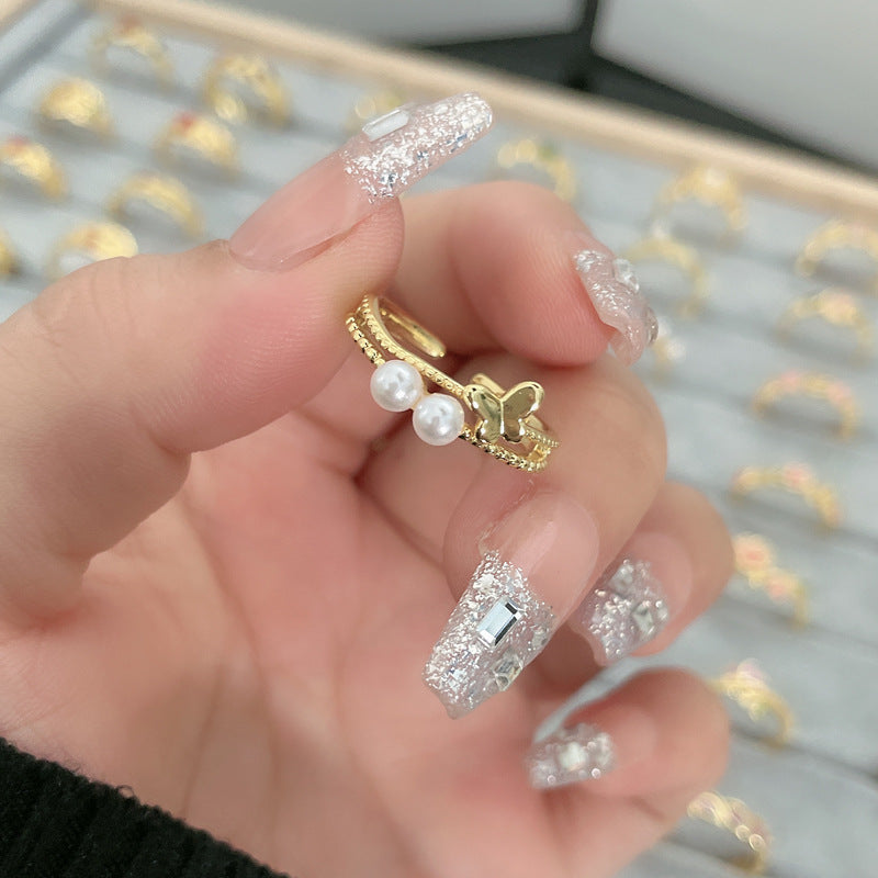 Flower Fashion Personalized Opening Adjustable Index Finger Rings