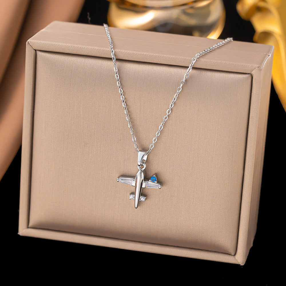 Inlaid Gold Plating Copper Flower Style Necklaces