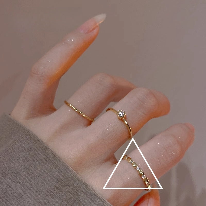 Sier Niche Gentle Natural Colored Gems Female Rings