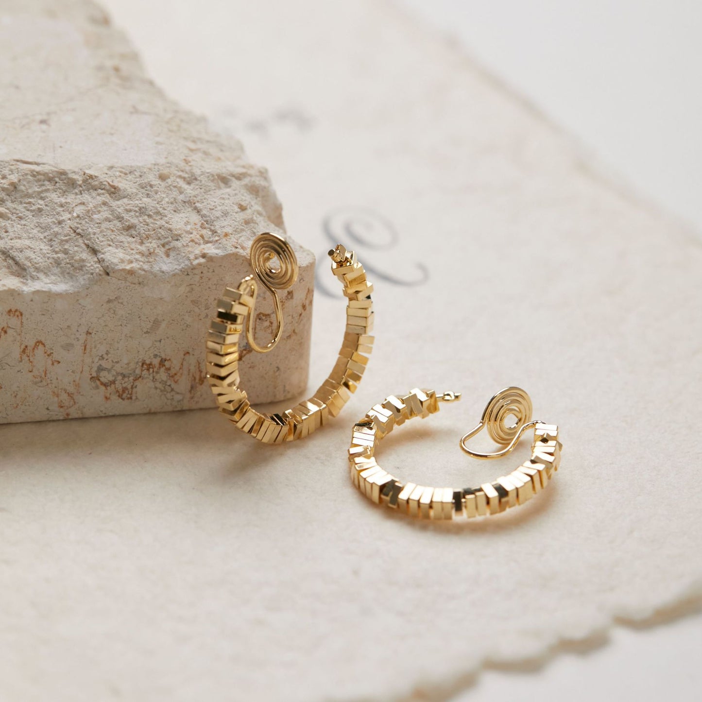 Needle Design Metal Small Square Pieces Earrings