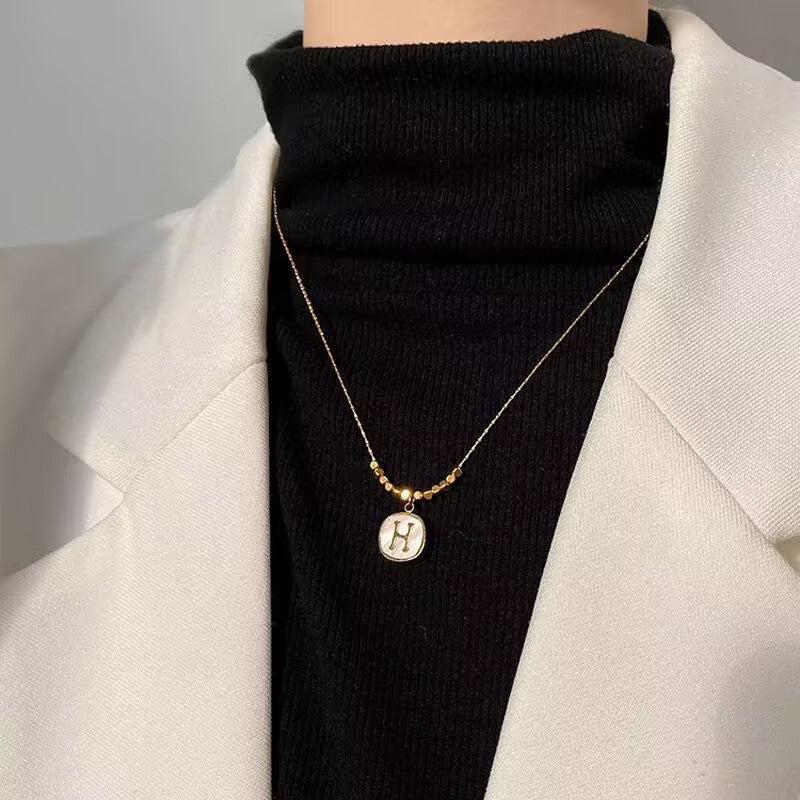 Women's Sweater Chain High-grade Long Pearl Titanium Necklaces